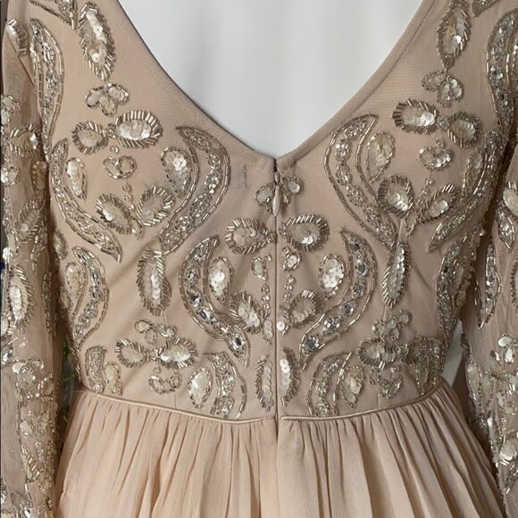 Giada Beaded Formal Dress BEIGE - Picture 9 of 11
